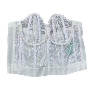 Goddess Bustier Top Womens 40B White Lace Bridal Classic Elegance Versatile